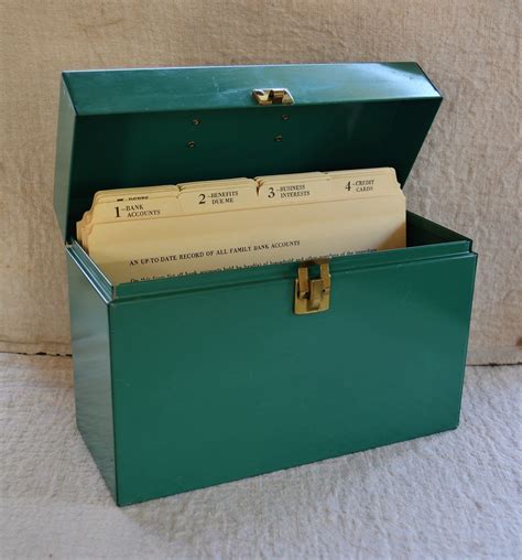 green metal file box|cardboard box files.